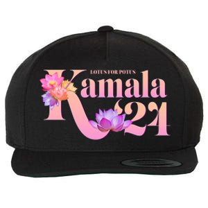 Cute Lotus Flowers Lotus For Potus Kamala Harris 2024 Wool Snapback Cap