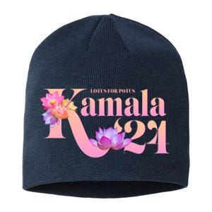 Cute Lotus Flowers Lotus For Potus Kamala Harris 2024 Sustainable Beanie