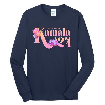 Cute Lotus Flowers Lotus For Potus Kamala Harris 2024 Tall Long Sleeve T-Shirt