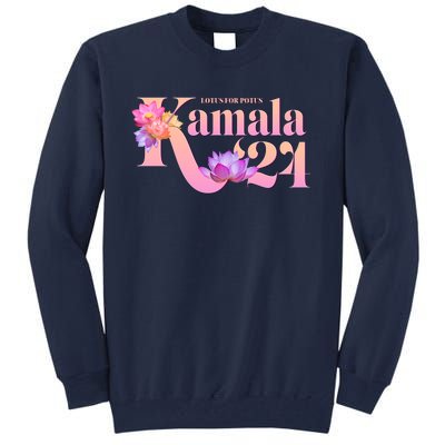 Cute Lotus Flowers Lotus For Potus Kamala Harris 2024 Tall Sweatshirt