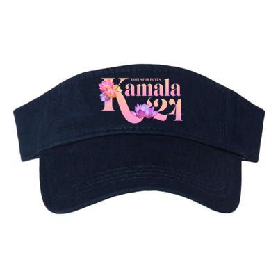 Cute Lotus Flowers Lotus For Potus Kamala Harris 2024 Valucap Bio-Washed Visor