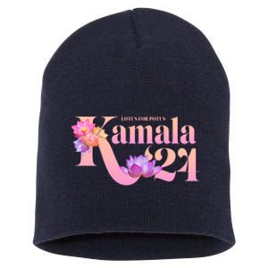 Cute Lotus Flowers Lotus For Potus Kamala Harris 2024 Short Acrylic Beanie