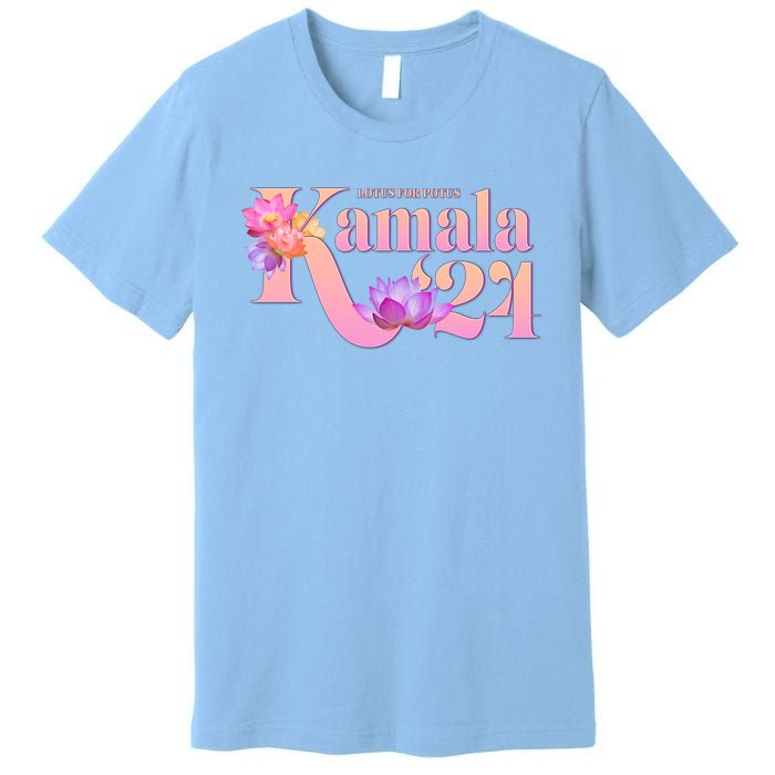 Cute Lotus Flowers Lotus For Potus Kamala Harris 2024 Premium T-Shirt