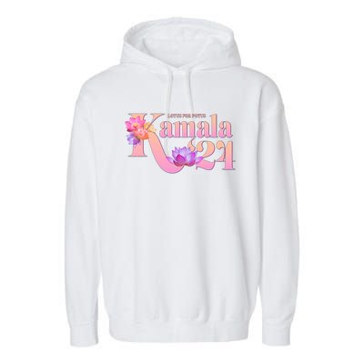 Cute Lotus Flowers Lotus For Potus Kamala Harris 2024 Garment-Dyed Fleece Hoodie