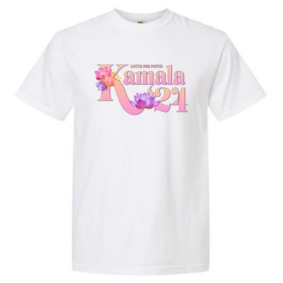 Cute Lotus Flowers Lotus For Potus Kamala Harris 2024 Garment-Dyed Heavyweight T-Shirt