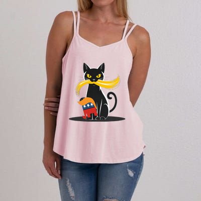 Cat Ladies For Kamala Harris Donald Trump 2024 Women's Strappy Tank