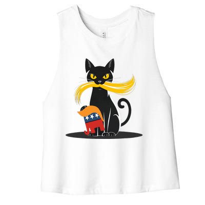 Cat Ladies For Kamala Harris Donald Trump 2024 Women's Racerback Cropped Tank