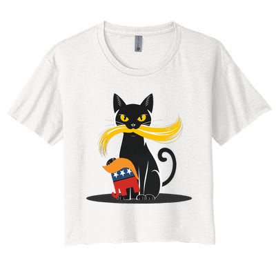 Cat Ladies For Kamala Harris Donald Trump 2024 Women's Crop Top Tee