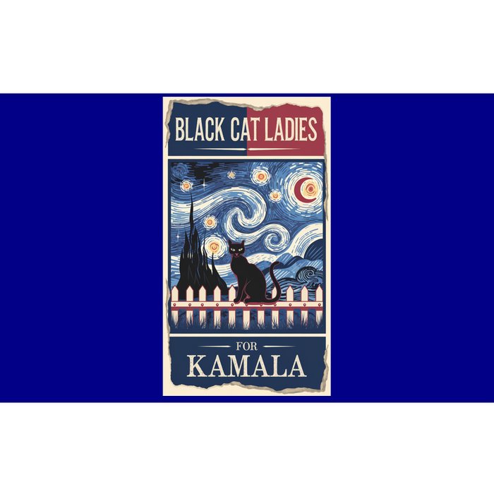 Cat Ladies For Kamala Harris 2024 Van Gogh Starry Night Gift Bumper Sticker