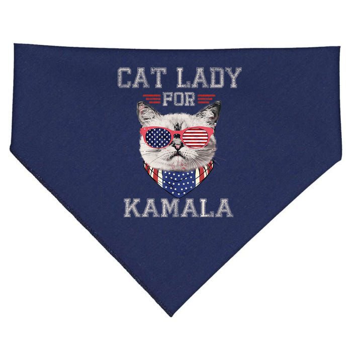 Cat Ladies For Kamala Funny Cat 2024 President Kamalaharris USA-Made Doggie Bandana