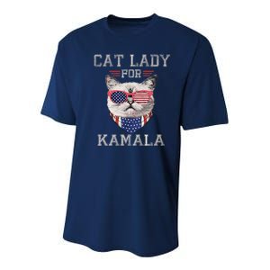 Cat Ladies For Kamala Funny Cat 2024 President Kamalaharris Youth Performance Sprint T-Shirt