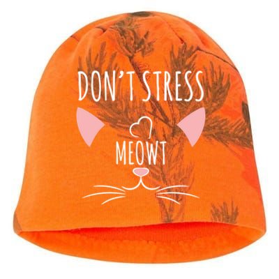 Cat Lover Funny Pun Dont Stress Meowt! Gift Kati - Camo Knit Beanie