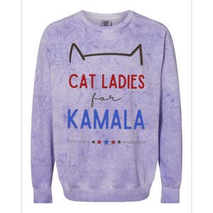 Cat Ladies For Kamala Cat Lady Gift Colorblast Crewneck Sweatshirt