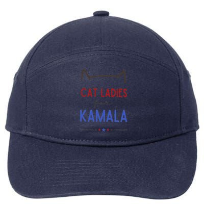 Cat Ladies For Kamala Cat Lady Gift 7-Panel Snapback Hat