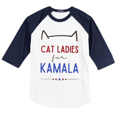 Cat Ladies For Kamala Cat Lady Gift Baseball Sleeve Shirt