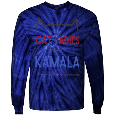 Cat Ladies For Kamala Cat Lady Gift Tie-Dye Long Sleeve Shirt