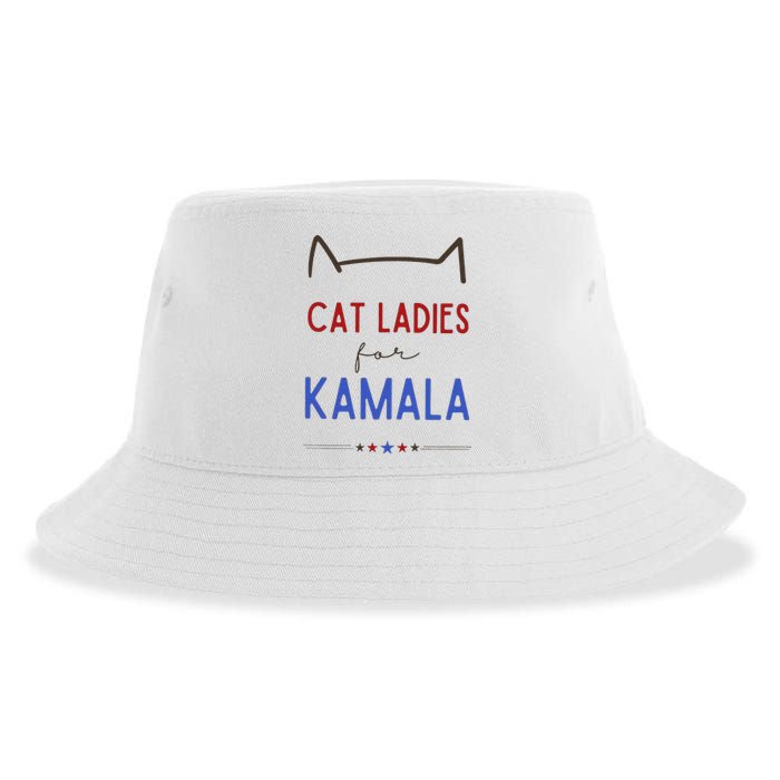 Cat Ladies For Kamala Cat Lady Gift Sustainable Bucket Hat