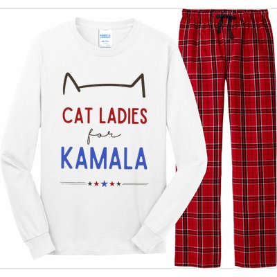 Cat Ladies For Kamala Cat Lady Gift Long Sleeve Pajama Set