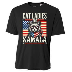 Cat Ladies For Kamala Cat 2024 President Harris Retro Cooling Performance Crew T-Shirt