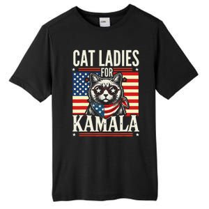 Cat Ladies For Kamala Cat 2024 President Harris Retro Tall Fusion ChromaSoft Performance T-Shirt