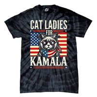 Cat Ladies For Kamala Cat 2024 President Harris Retro Tie-Dye T-Shirt