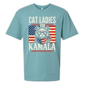 Cat Ladies For Kamala Cat 2024 President Harris Retro Sueded Cloud Jersey T-Shirt