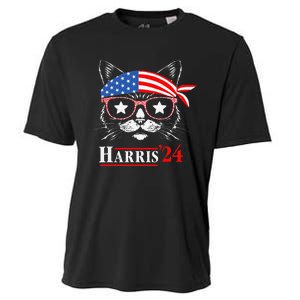 Cat Ladies For Kamala Funny Cat 2024 President Kamala Harris Cooling Performance Crew T-Shirt