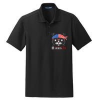 Cat Ladies For Kamala Funny Cat 2024 President Kamala Harris Dry Zone Grid Polo