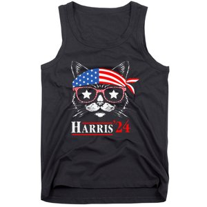 Cat Ladies For Kamala Funny Cat 2024 President Kamala Harris Tank Top