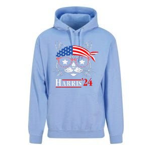 Cat Ladies For Kamala Funny Cat 2024 President Kamala Harris Unisex Surf Hoodie