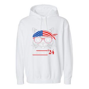 Cat Ladies For Kamala Funny Cat 2024 President Kamala Harris Garment-Dyed Fleece Hoodie