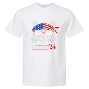 Cat Ladies For Kamala Funny Cat 2024 President Kamala Harris Garment-Dyed Heavyweight T-Shirt