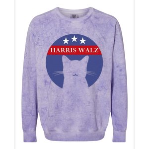 Cat Ladies For Kamala Funny Cat 2024 President Kamala Harris Colorblast Crewneck Sweatshirt