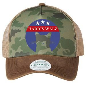 Cat Ladies For Kamala Funny Cat 2024 President Kamala Harris Legacy Tie Dye Trucker Hat