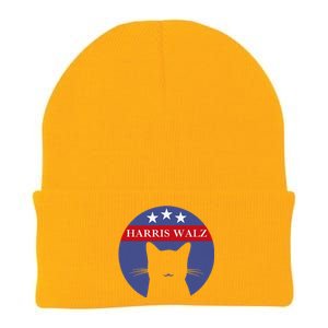 Cat Ladies For Kamala Funny Cat 2024 President Kamala Harris Knit Cap Winter Beanie