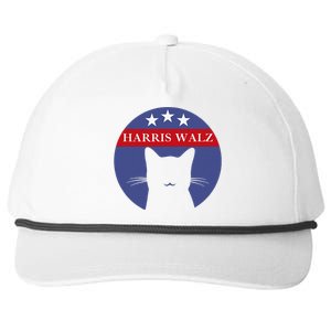 Cat Ladies For Kamala Funny Cat 2024 President Kamala Harris Snapback Five-Panel Rope Hat