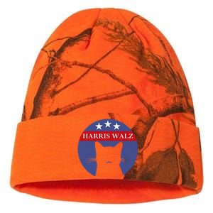 Cat Ladies For Kamala Funny Cat 2024 President Kamala Harris Kati Licensed 12" Camo Beanie