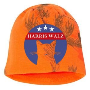 Cat Ladies For Kamala Funny Cat 2024 President Kamala Harris Kati - Camo Knit Beanie