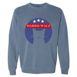 Cat Ladies For Kamala Funny Cat 2024 President Kamala Harris Garment-Dyed Sweatshirt