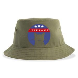 Cat Ladies For Kamala Funny Cat 2024 President Kamala Harris Sustainable Bucket Hat