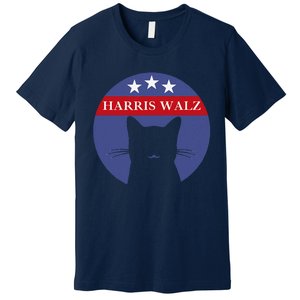 Cat Ladies For Kamala Funny Cat 2024 President Kamala Harris Premium T-Shirt