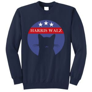 Cat Ladies For Kamala Funny Cat 2024 President Kamala Harris Tall Sweatshirt