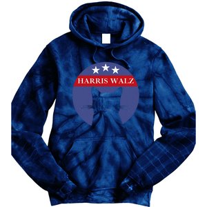 Cat Ladies For Kamala Funny Cat 2024 President Kamala Harris Tie Dye Hoodie