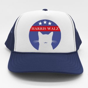 Cat Ladies For Kamala Funny Cat 2024 President Kamala Harris Trucker Hat