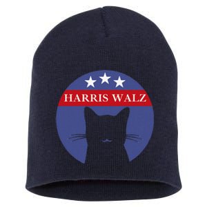 Cat Ladies For Kamala Funny Cat 2024 President Kamala Harris Short Acrylic Beanie