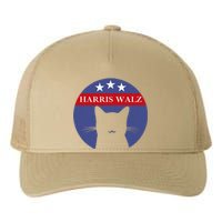 Cat Ladies For Kamala Funny Cat 2024 President Kamala Harris Yupoong Adult 5-Panel Trucker Hat