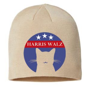 Cat Ladies For Kamala Funny Cat 2024 President Kamala Harris Sustainable Beanie