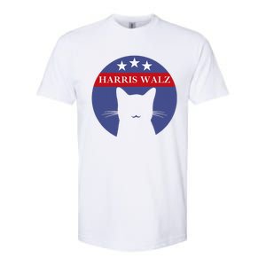 Cat Ladies For Kamala Funny Cat 2024 President Kamala Harris Softstyle CVC T-Shirt