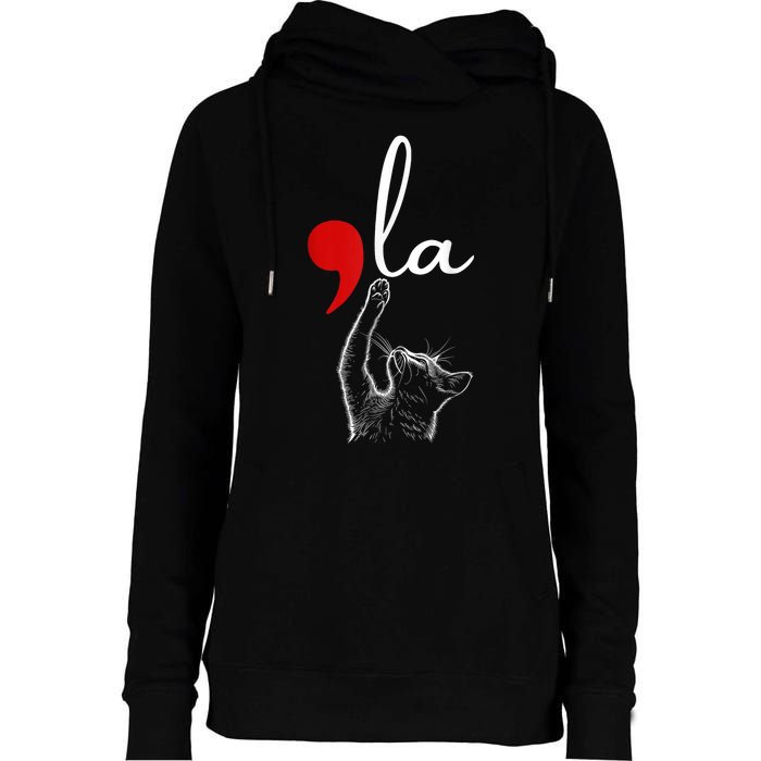 Cat Ladies For Kamala Funny Cat 2024 President Kamala Harris Womens Funnel Neck Pullover Hood