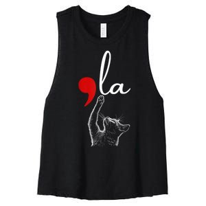 Cat Ladies For Kamala Funny Cat 2024 President Kamala Harris Women's Racerback Cropped Tank